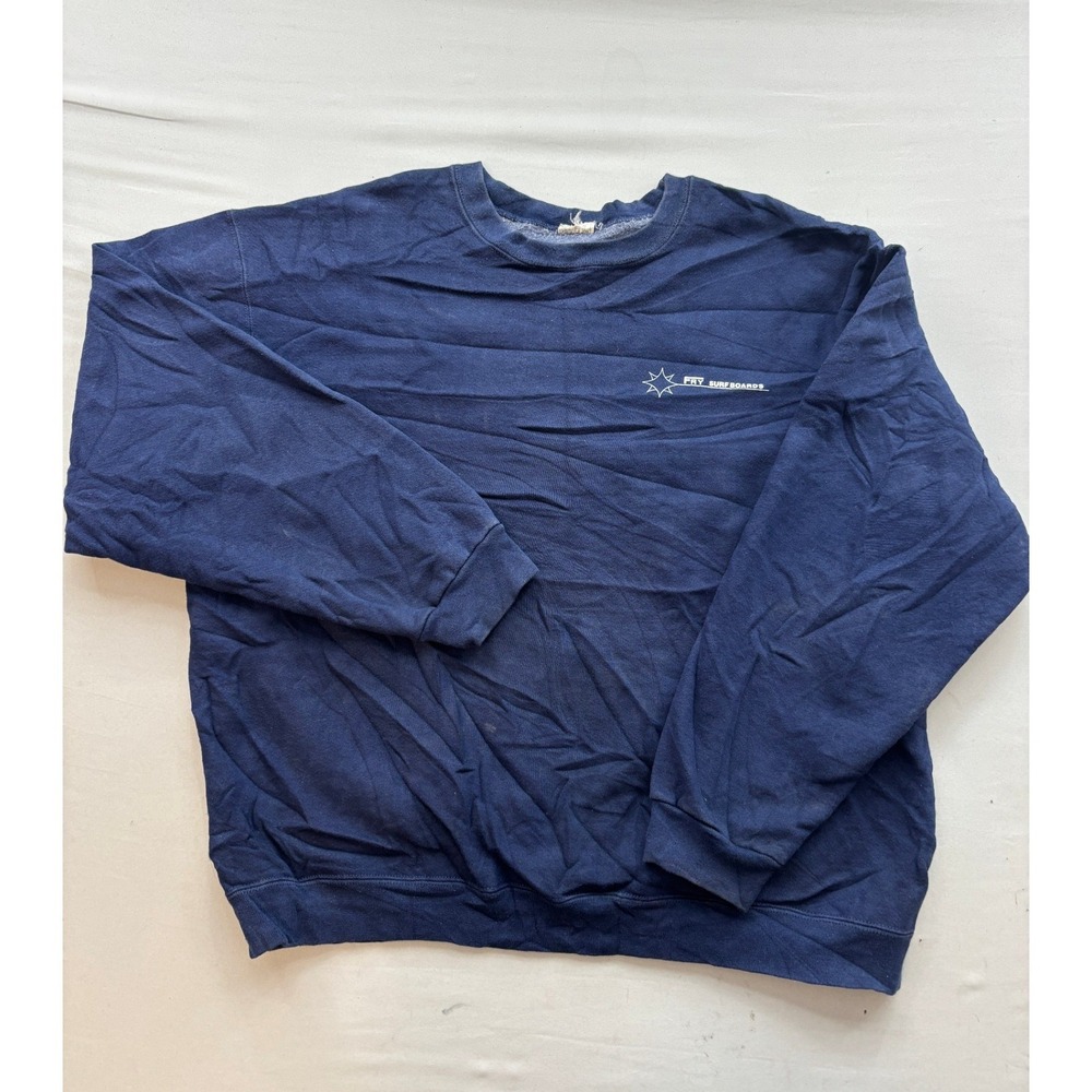Fry Surfboards Costa Rica Graphic Crewneck Sweatshirt Navy Blue Mens XL